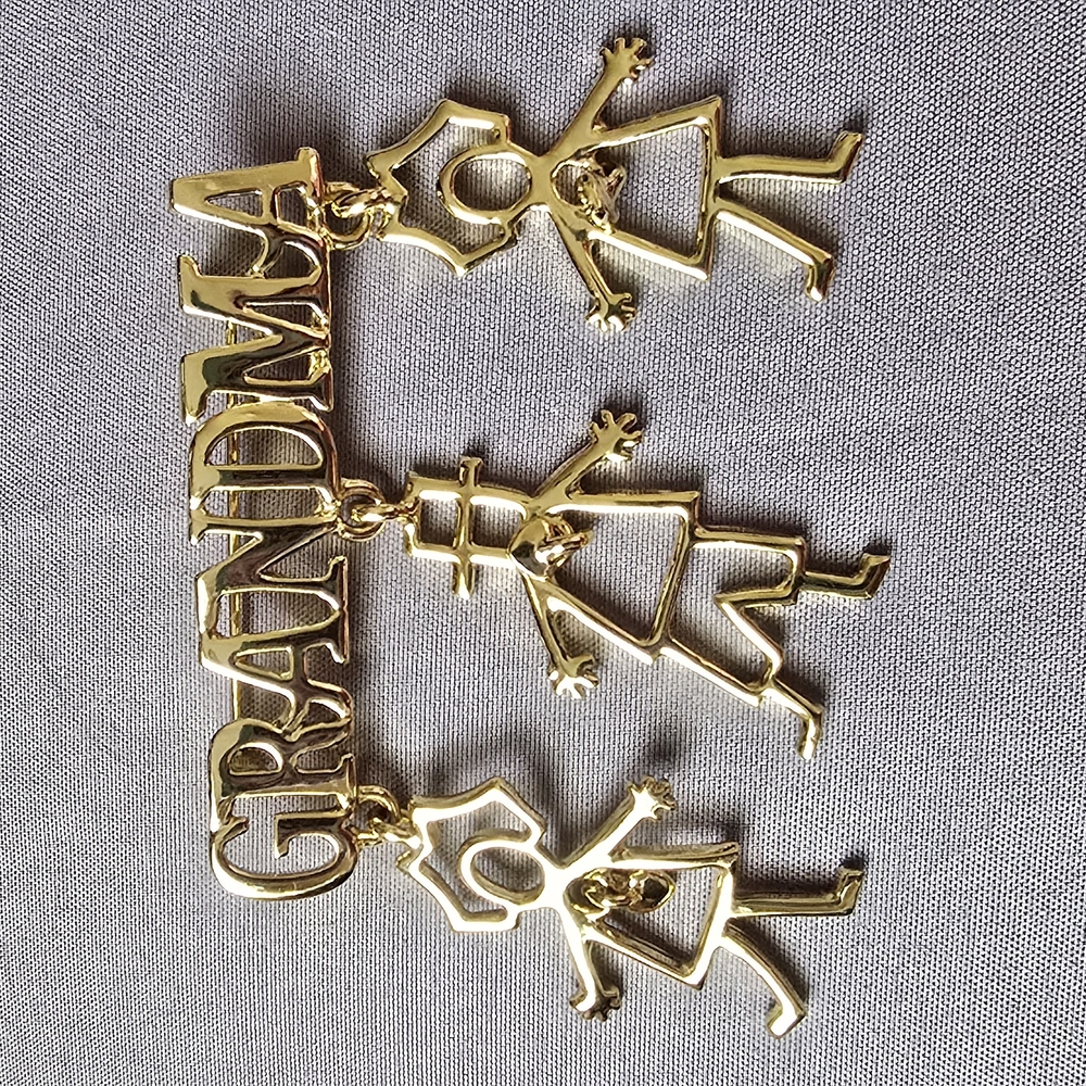 Gold Grandma Pendant with Family Figures